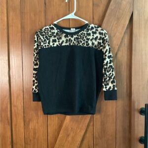 Leopard Print Kids Top - Black and Brown